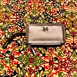 H by Halston Silver Double Zipper Wallet Wristlet